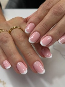 French manicure at Elegance Salon & Spa